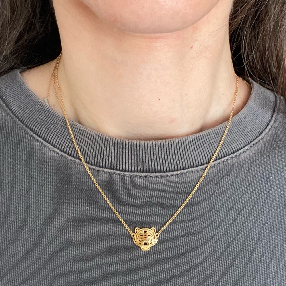 KENZO Gold Plated Tiger Necklace NWOT - Picture 9 of 9